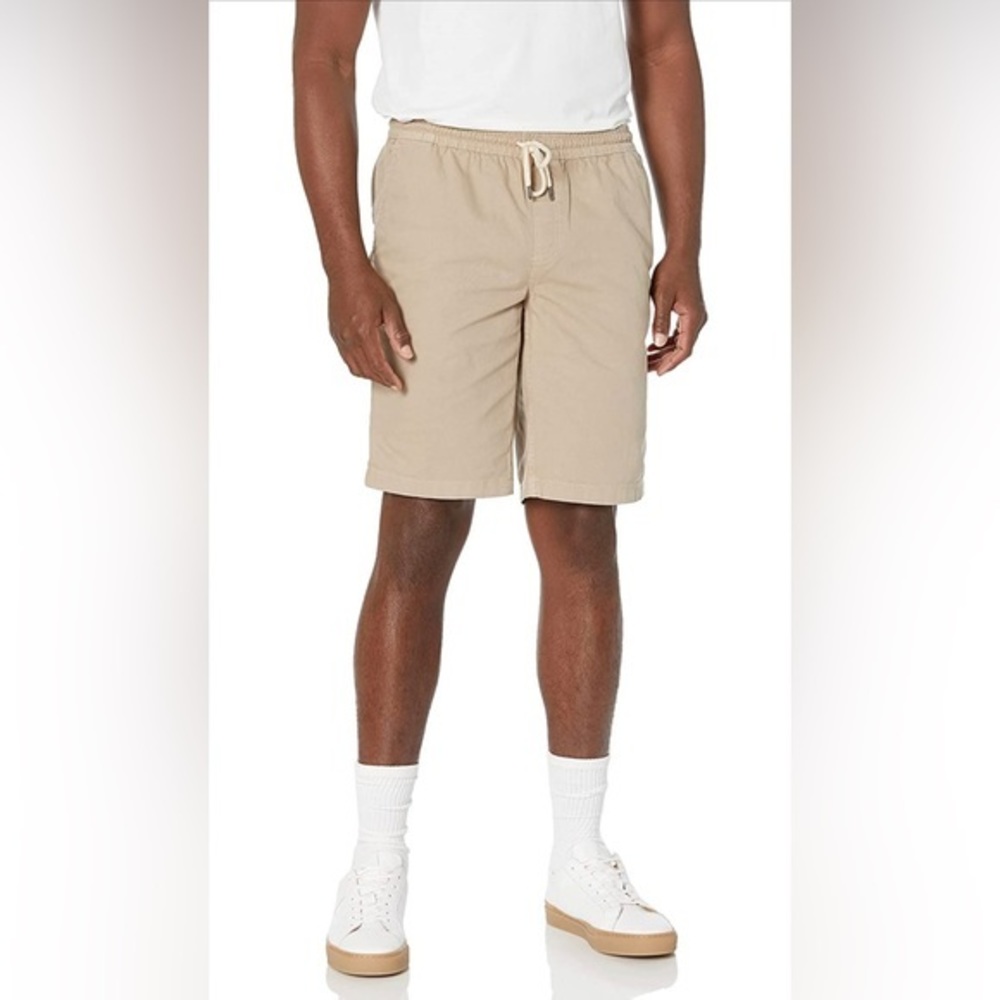 Goodthreads Mens‎ 11” Inseam Pull-On Stretch Canvas Short, Light Khaki Brown NWT